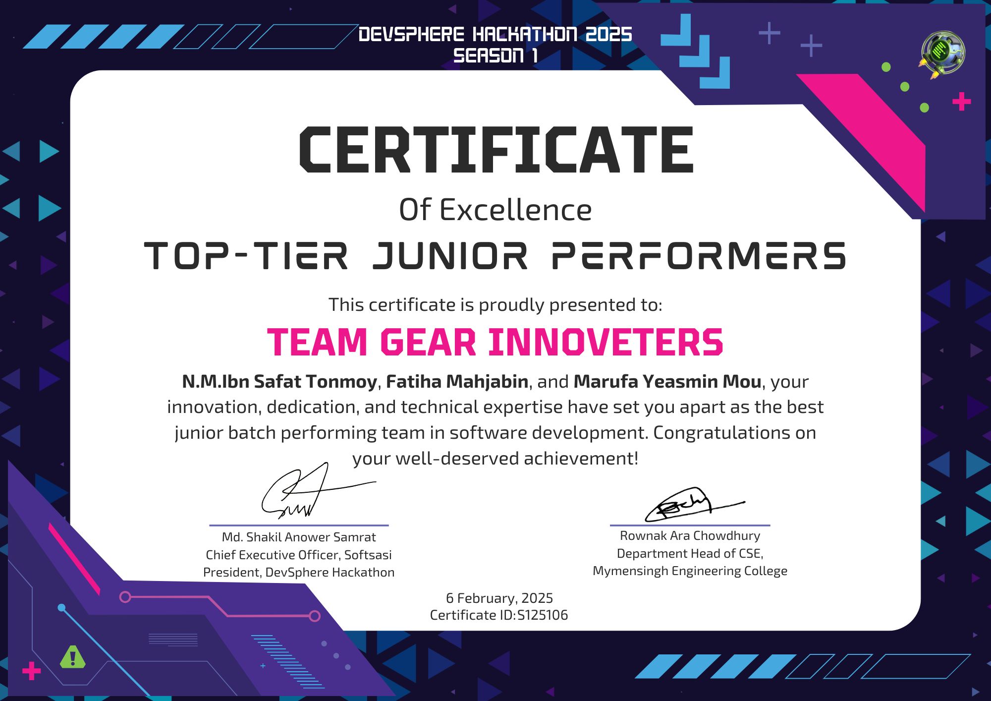 Verified Certificate S125106